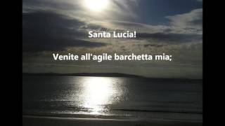 SANTA LUCIA ST LUCY Saint Lucia Day words lyrics text Italian Swedish sing along song italienska [upl. by Nodearb]