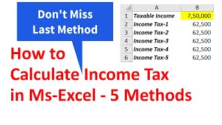 5 Methods of Tax Computation in Excel  Using IF IFS MAX [upl. by Styles113]