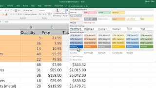 Apply styles in Excel [upl. by Domph]