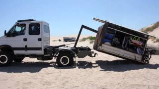 Iveco Daily 4x4 Hooklift  Mark 1 Camper Unload [upl. by Llehcsreh]