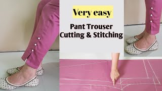 Very Easy Pant Trouser Cutting and StitchingPalazzo Pant Cutting and StitchingFor Beginners [upl. by Robertson]