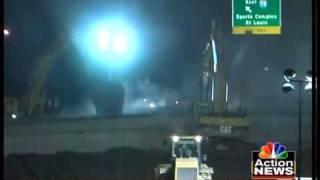 Bridge implosion closes Interstate [upl. by Short]