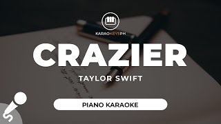 Crazier  Taylor Swift Piano Karaoke [upl. by Anpas243]