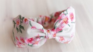 Cotton Bow Headbands for Babies – Fabric Headband Tutorial [upl. by Eilrebma]