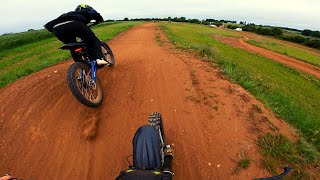 RIDING SUR RON ELECTRIC DIRT BIKES AT MINCHINHAMPTON EBIKE PARK [upl. by Teador]