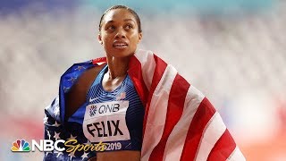 USA dominates in first mixed 4x400 relay Allyson Felix breaks Usain Bolts record  NBC Sports [upl. by Koval11]