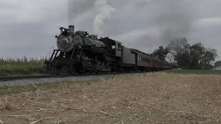 Strasburg 90 blasting whistle at person too close to tracks [upl. by Immas49]