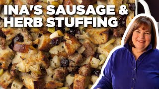 How to Make Inas Sausage and Herb Stuffing  Barefoot Contessa  Food Network [upl. by Arzed]