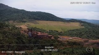 BRUMADINHO MOMENTO EXATO DO ROMPIMENTO DA BARRAGEM Jornal Nacional 01022019 [upl. by Eniak]