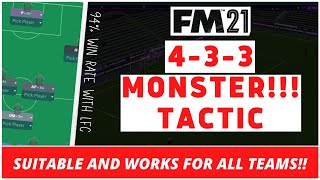 A MONSTER 433  94 Win Rate Goals amp Great Lower League Results  Best FM21 Tactics [upl. by Atteuqihc]