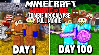 We Survived 100 Days in a HARDCORE Zombie Apocalypse FULL MOVIE [upl. by Oflodor631]