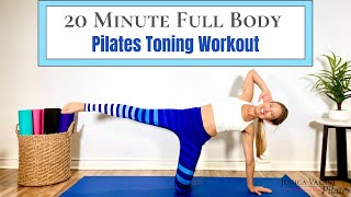 20 Minute Full Body Workout  Pilates Class for Toning [upl. by Annatsirhc876]