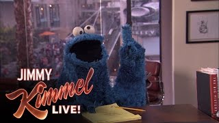 Cookie Monster Writes Jokes for Jimmy Kimmel [upl. by Llerral]