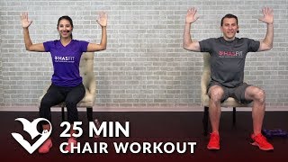 25 Min Chair Exercises Sitting Down Workout  Seated Exercise for Seniors Elderly amp EVERYONE ELSE [upl. by Yendahc]