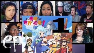 KONOSUBA EPISODE 1X1 REACTION MASHUP この素晴らしい世界に祝福を！ [upl. by Niwde]