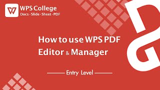 WPS Office PDF 22 How to use WPS PDF Editor amp Manager  free Online PDF suite 102 Tutorial [upl. by Aihtenyc]