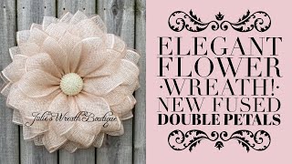 Flower Wreath Tutorial  How to Make a Deco Mesh Wreath  Bling Center [upl. by Ahsirtap]