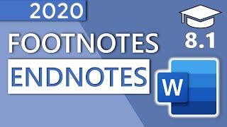 How to Insert and Format Footnotes and Endnotes in Word  81 Master Course 2020 HD [upl. by Aryhs]