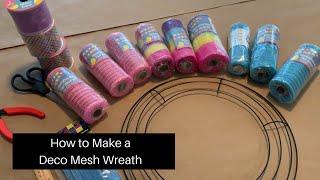 How To Make A Deco Mesh Wreath  Easter DIY  Dollar Tree DIY [upl. by Shanna]