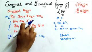 Canonical and Standard Form Of LPP [upl. by Lyda122]