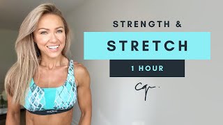 1 Hour STRENGTH amp STRETCH WORKOUT at Home  Day Five of Five [upl. by Dinnie]