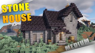 Minecraft How to build a Stone House Base TUTORIAL [upl. by Asillim950]