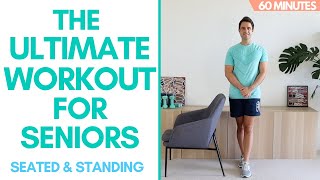 60Minute Senior Full Body Workout Seated amp Standing [upl. by Okimuk595]