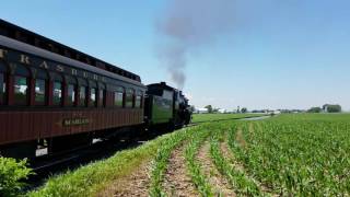 Strasburg Rail Roads Locomotive 90 Whistles through Esbenshade Crossing [upl. by Philippa878]