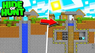 finding a SECRET Minecraft Base in a Village WELL Hide Or Hunt [upl. by Ketchan]