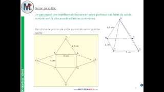 4ème  PYRAMIDES ET CONES  Perspective cavalière patrons [upl. by Rahsab]