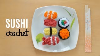 Sushi Crochet Tutorial  Amigurumi Food [upl. by Coleville]