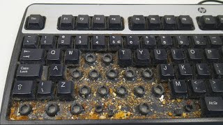 Cleaning The Dirtiest Keyboard Ever [upl. by Sitelc]