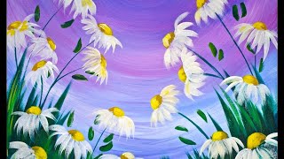 EASY Spring Flowers Acrylic Painting on Canvas for Beginners lovespringart2017  TheArtSherpa [upl. by Wiltz928]