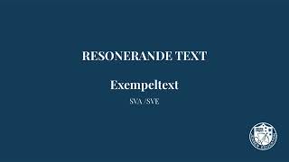 Resonerande text Exempeltext [upl. by Aidyl]