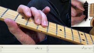 Slow Blues Lead Guitar  Beginner Lesson  With Tab [upl. by Sixele]