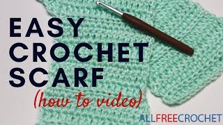 Basic Beginner Crochet Scarf [upl. by Yecram539]