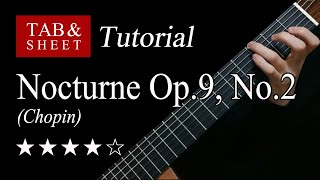 Chopin Nocturne Op9 No2  Guitar Lesson  TAB [upl. by Haney]