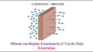 Difusão em Regime Estacionário 1ª Lei de Fick [upl. by Daffodil]