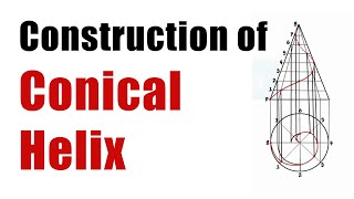 Construct A Conical Helix Curve  Engineering Curves  Engineering Drawing [upl. by Craggy]