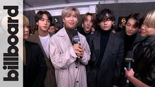 BTS Want to Collaborate with Ariana Grande Talk Map of the Soul 7 amp More  Grammys [upl. by Lennahc]