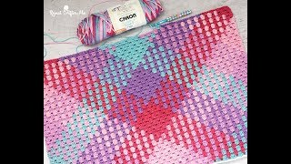 Fun Technique Crochet Color Pooling Caron Simply Soft Stripes [upl. by Ydur]