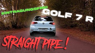 GOLF 7 R 310 PS  Klappenauspuff  35quot Straight Pipe  HURRICANE EXHAUST [upl. by Grae]