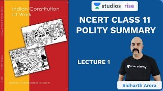 L1 Chapter 1 Part 1  Class 11 NCERT Polity Summary  UPSC CSEIAS 2020  Sidharth Arora [upl. by Norrek]