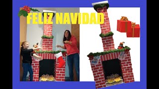 COMO hacer CHIMENEA de CARTON para NAVIDAD FIREPLACE🔥 [upl. by Illac164]