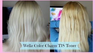 Toning Blonde Hair  Wella Color Charm T18 Toner [upl. by Jakie493]