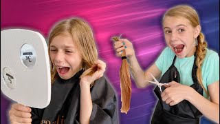 Savannah Cut Lizzy’s Hair in Savannah’s Dream Beauty Salon Funny Kids Story With Sisters [upl. by Hurlee69]