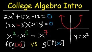 College Algebra Introduction Review  Basic Overview Study Guide Examples amp Practice Problems [upl. by Merl]