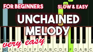 LIONEL RICHIE  UNCHAINED MELODY  SLOW amp EASY PIANO TUTORIAL [upl. by Alit]