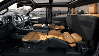 New 2023 Ford F150 quotMax Recline seatsquot explained  a bedroom on wheels [upl. by Aelgna]