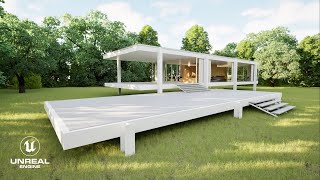 Farnsworth House  Unreal Engine 5 Archviz [upl. by Noryt]